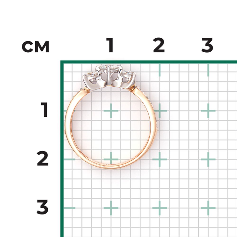 Кольцо из комбинированного золота с бриллиантами 01-0387-00-101-1111-30