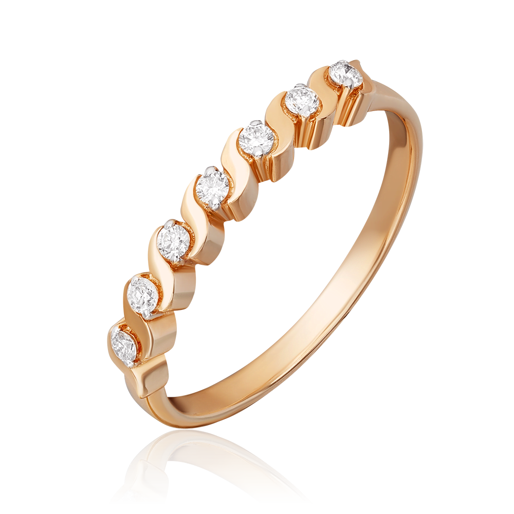 Кольцо из красного золота с бриллиантами 01-0389-00-101-1110-30