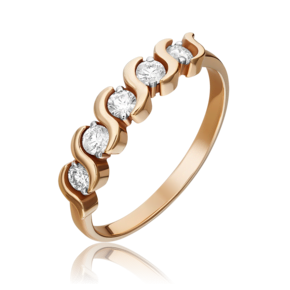 Кольцо из красного золота с бриллиантами 01-0391-00-101-1110-30