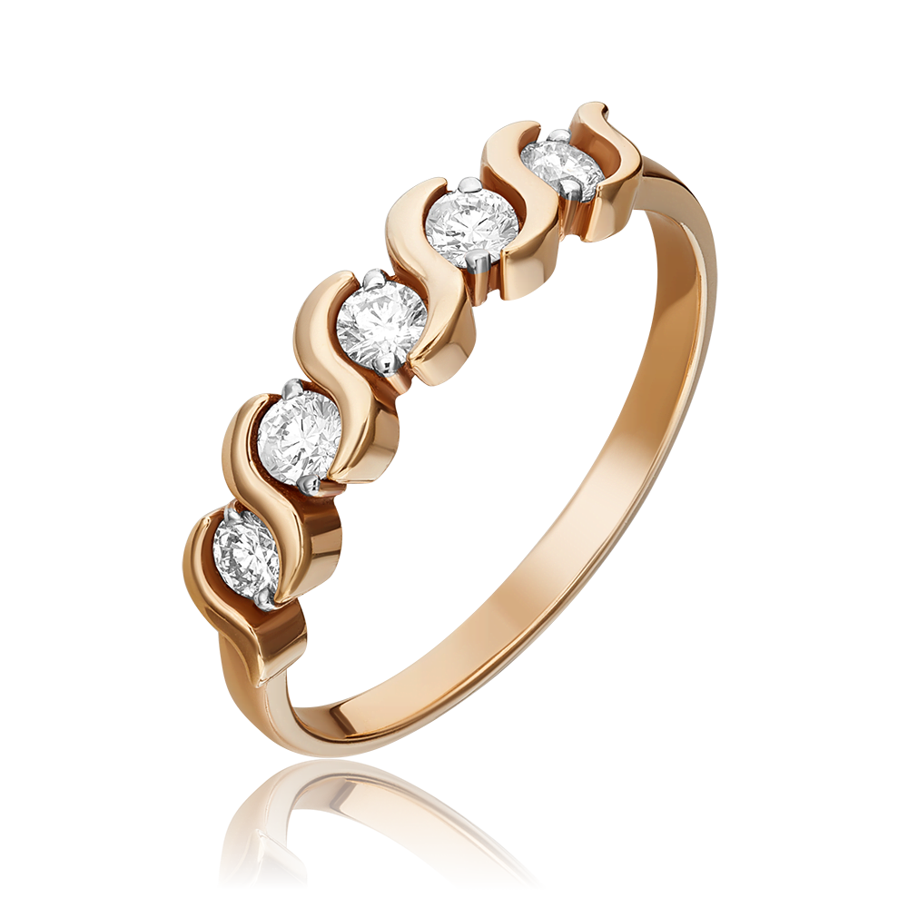 Кольцо из красного золота с бриллиантами 01-0391-00-101-1110-30