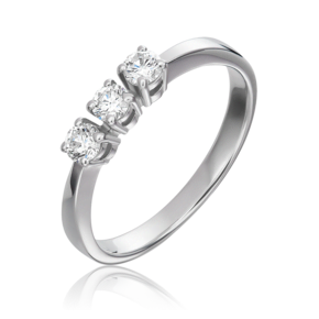 Кольцо из белого золота с бриллиантами