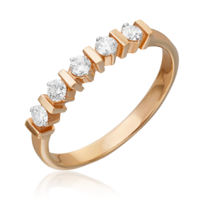 Кольцо из красного золота с бриллиантами 01-0399-00-101-1110-30