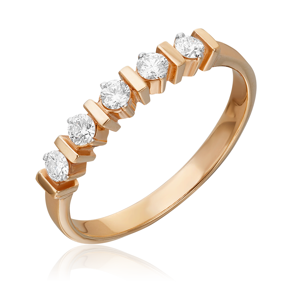 Кольцо из красного золота с бриллиантами 01-0399-00-101-1110-30