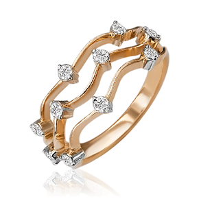 Кольцо из комбинированного золота с бриллиантами 01-0401-00-101-1111-30