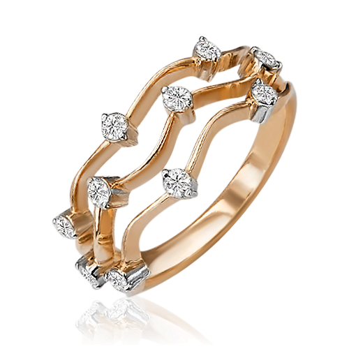 Кольцо из комбинированного золота с бриллиантами 01-0401-00-101-1111-30