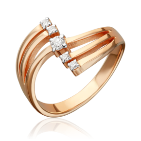 Кольцо из красного золота с бриллиантами 01-0403-00-101-1110-30