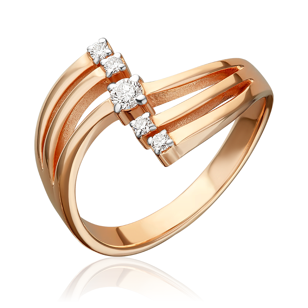 Кольцо из красного золота с бриллиантами 01-0403-00-101-1110-30