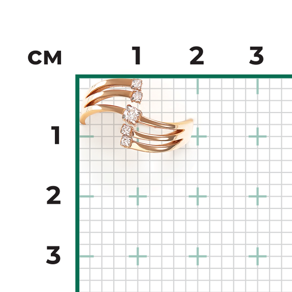 Кольцо из красного золота с бриллиантами 01-0403-00-101-1110-30