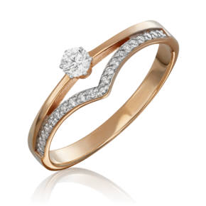 Кольцо из красного золота с бриллиантами 01-0405-00-101-1110-30