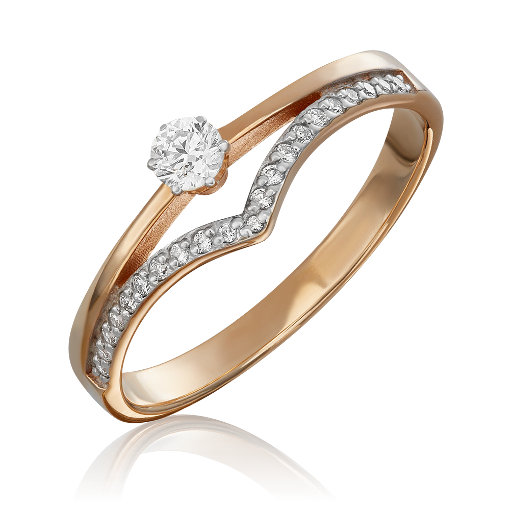 Кольцо из красного золота с бриллиантами 01-0405-00-101-1110-30