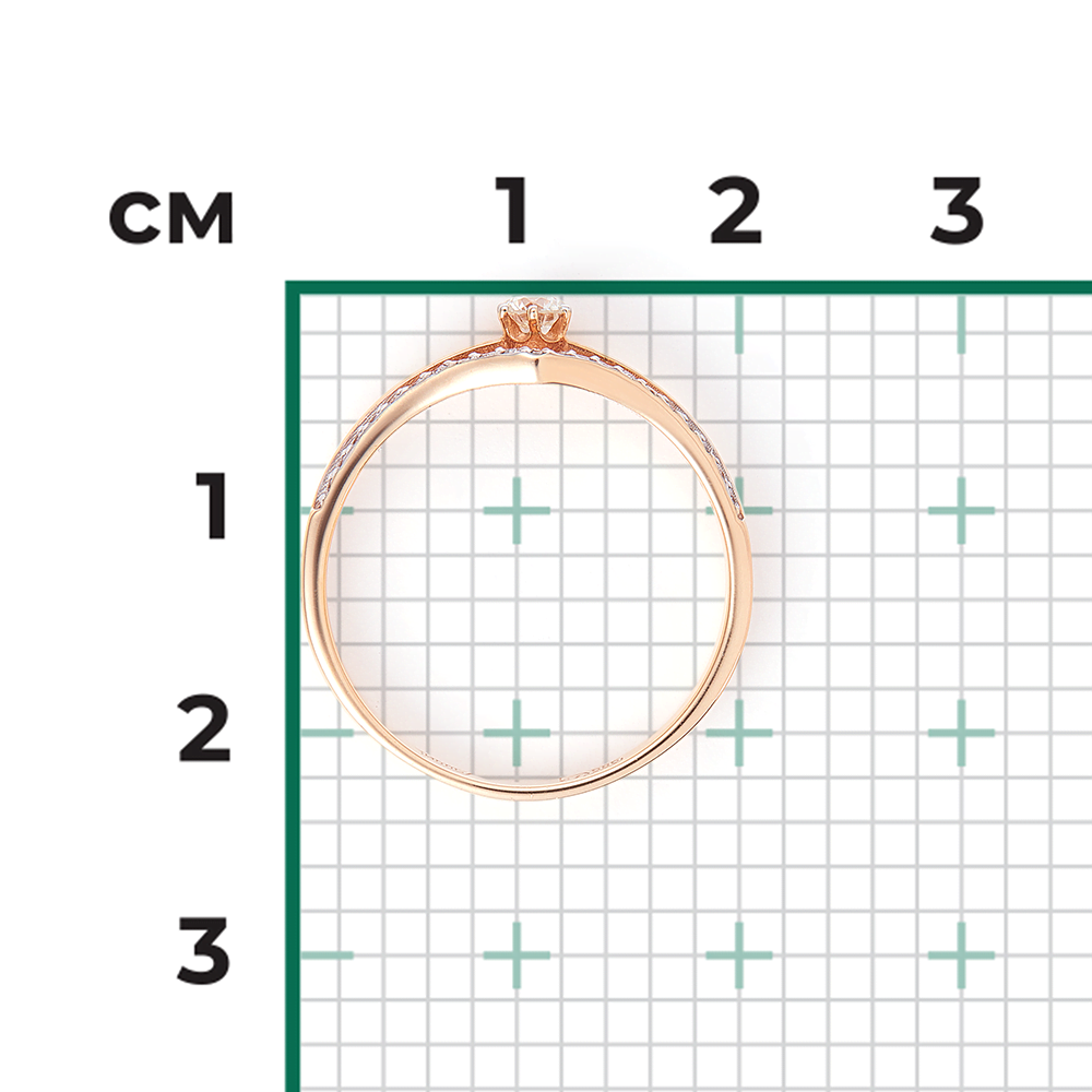Кольцо из красного золота с бриллиантами 01-0405-00-101-1110-30