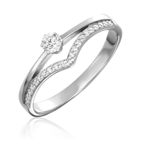 Кольцо из белого золота с бриллиантами