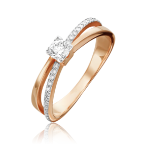 Кольцо из красного золота с бриллиантами 01-0407-00-101-1110-30