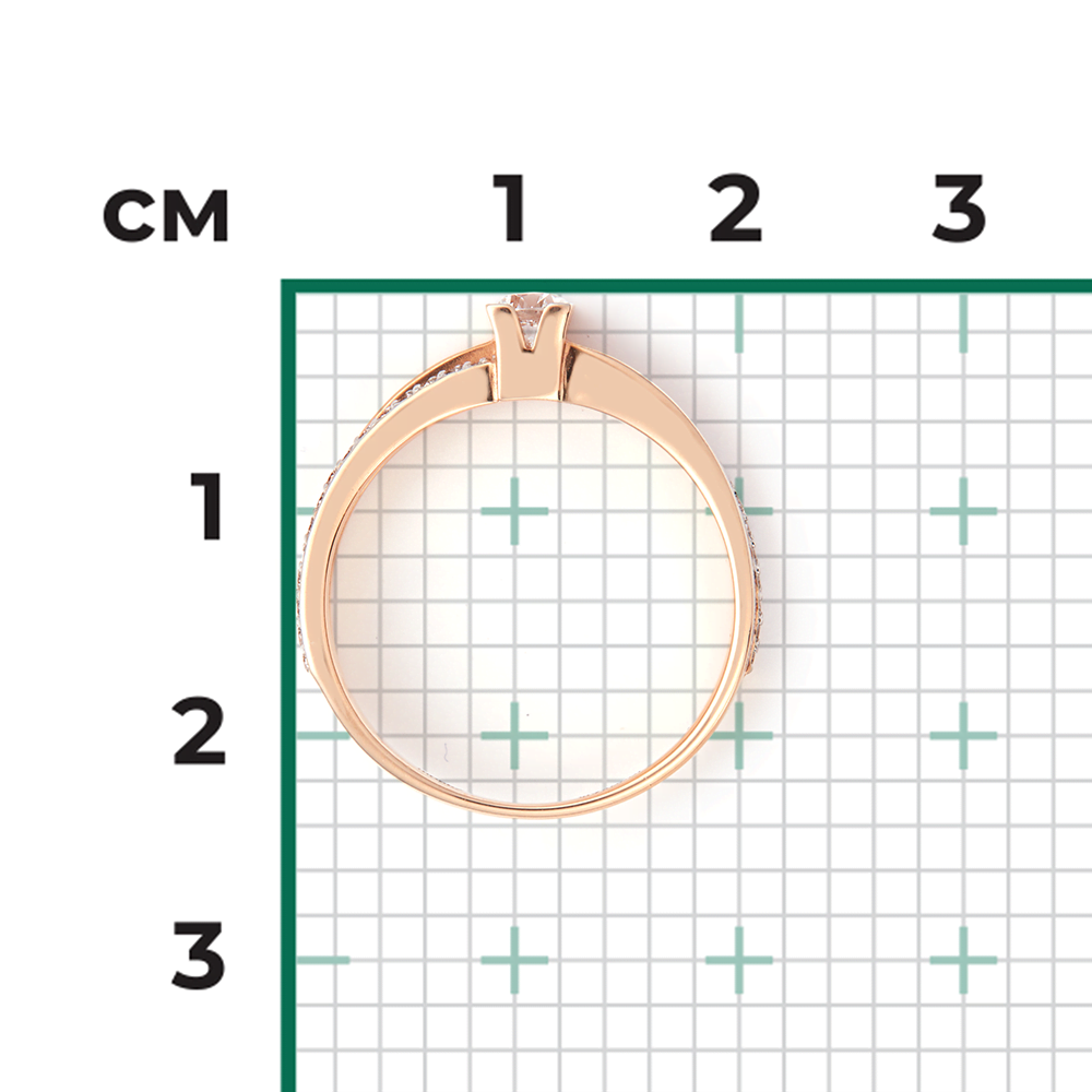 Кольцо из красного золота с бриллиантами 01-0407-00-101-1110-30