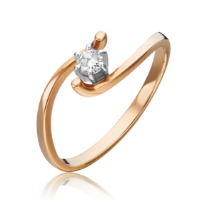 Кольцо из комбинированного золота с бриллиантом 01-0411-00-101-1111-30