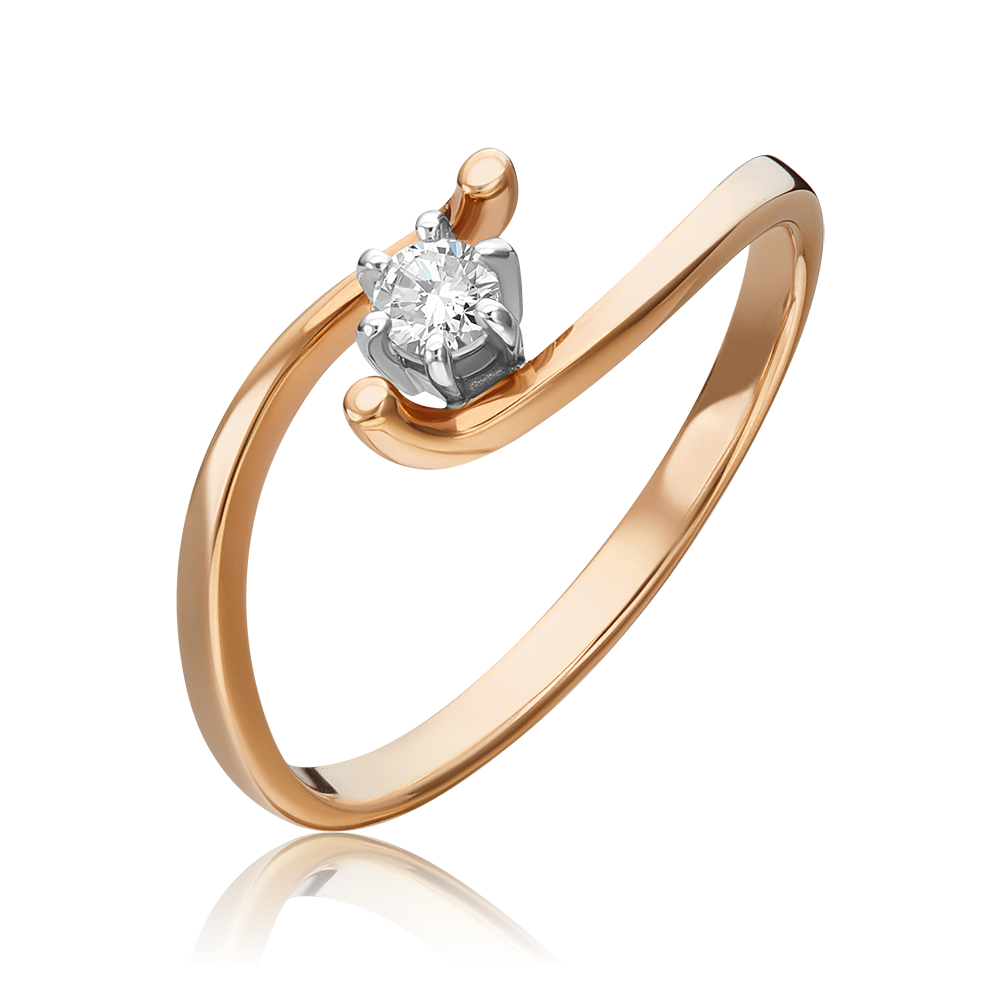 Кольцо из комбинированного золота с бриллиантом 01-0411-00-101-1111-30