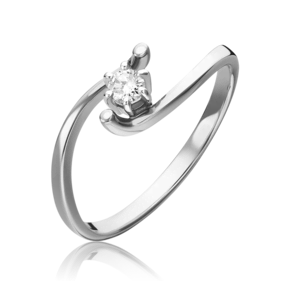 Кольцо из белого золота с бриллиантом 01-0412-00-101-1120-30
