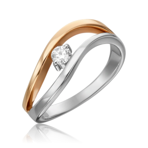 Кольцо из комбинированного золота с бриллиантом 01-0413-00-101-1111-30