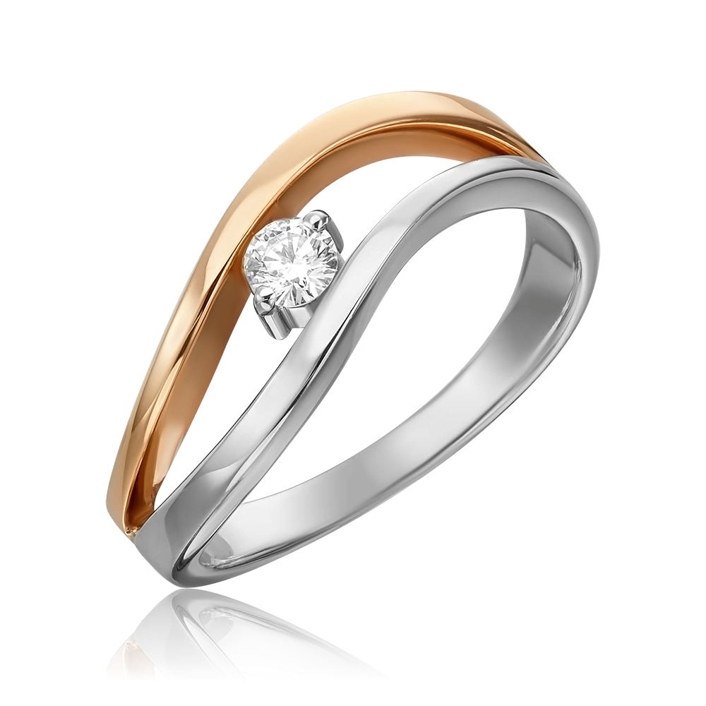 Кольцо из комбинированного золота с бриллиантом 01-0413-00-101-1111-30