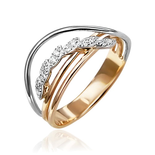 Кольцо из комбинированного золота с бриллиантами 01-0417-00-101-1111-30