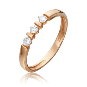 Кольцо из красного золота с бриллиантами