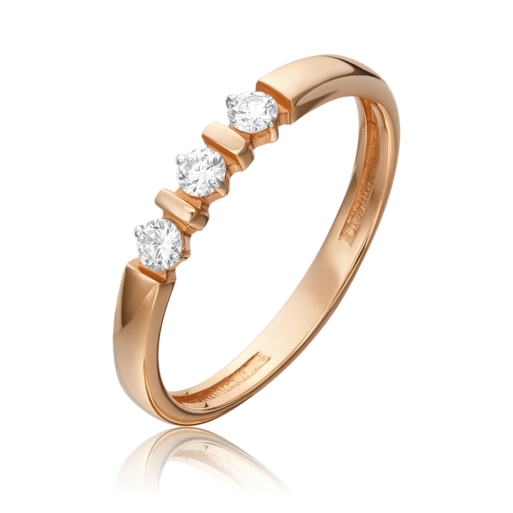 Кольцо из красного золота с бриллиантами 01-0419-00-101-1110-30