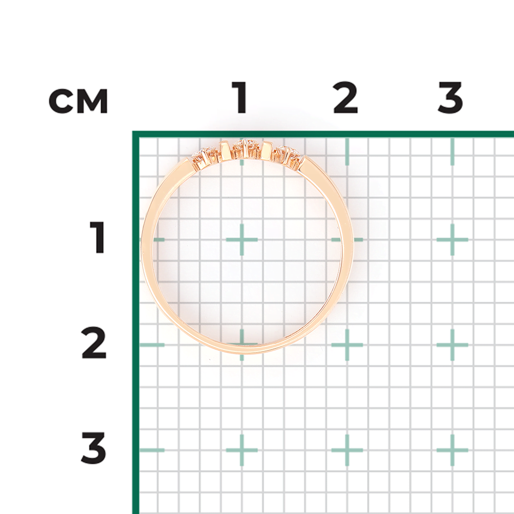 Кольцо из красного золота с бриллиантами 01-0419-00-101-1110-30