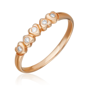 Кольцо из красного золота с бриллиантами 01-0421-00-101-1110-30