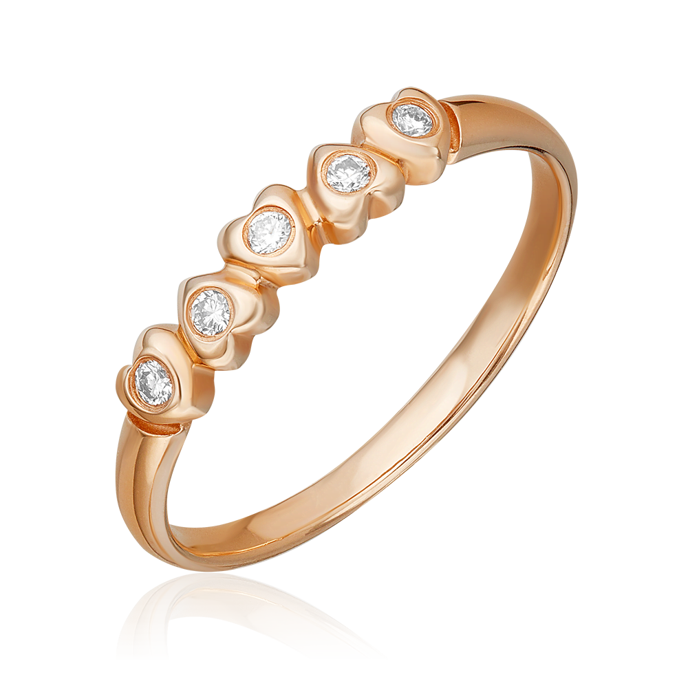 Кольцо из красного золота с бриллиантами 01-0421-00-101-1110-30