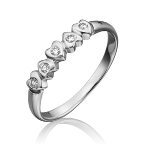 Кольцо из белого золота с бриллиантами