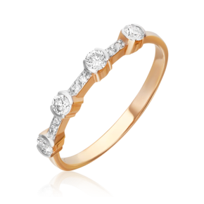 Кольцо из красного золота с бриллиантами 01-0423-00-101-1110-30