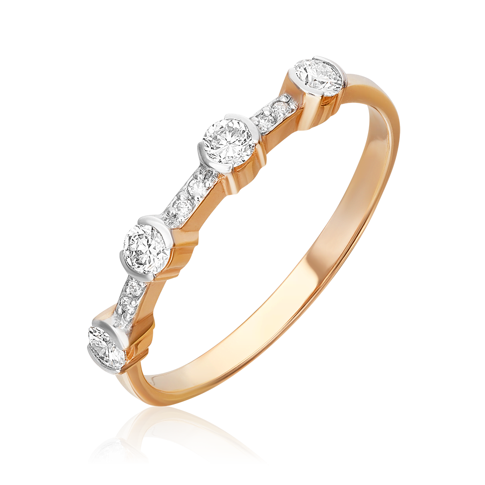 Кольцо из красного золота с бриллиантами 01-0423-00-101-1110-30