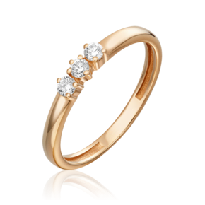 Кольцо из красного золота с бриллиантами