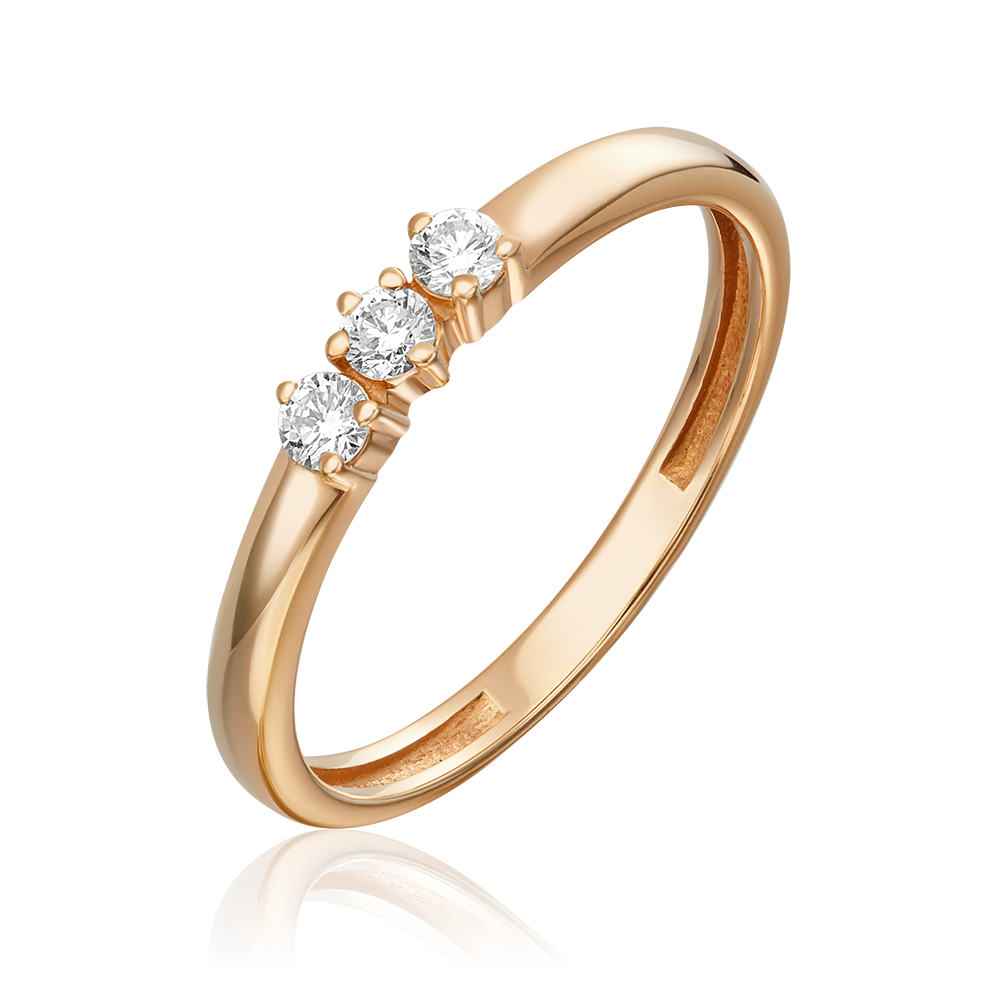 Кольцо из красного золота с бриллиантами 01-0425-00-101-1110-30