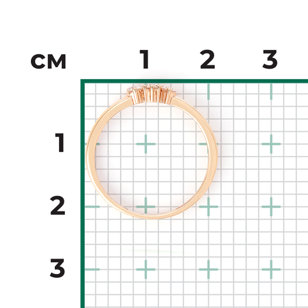 Кольцо из красного золота с бриллиантами 01-0425-00-101-1110-30