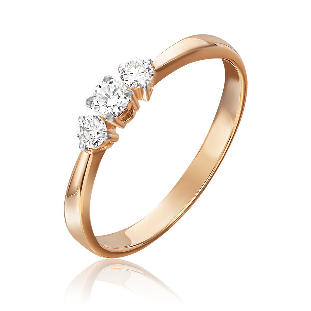 Кольцо из красного золота с бриллиантами 01-0427-00-101-1110-30