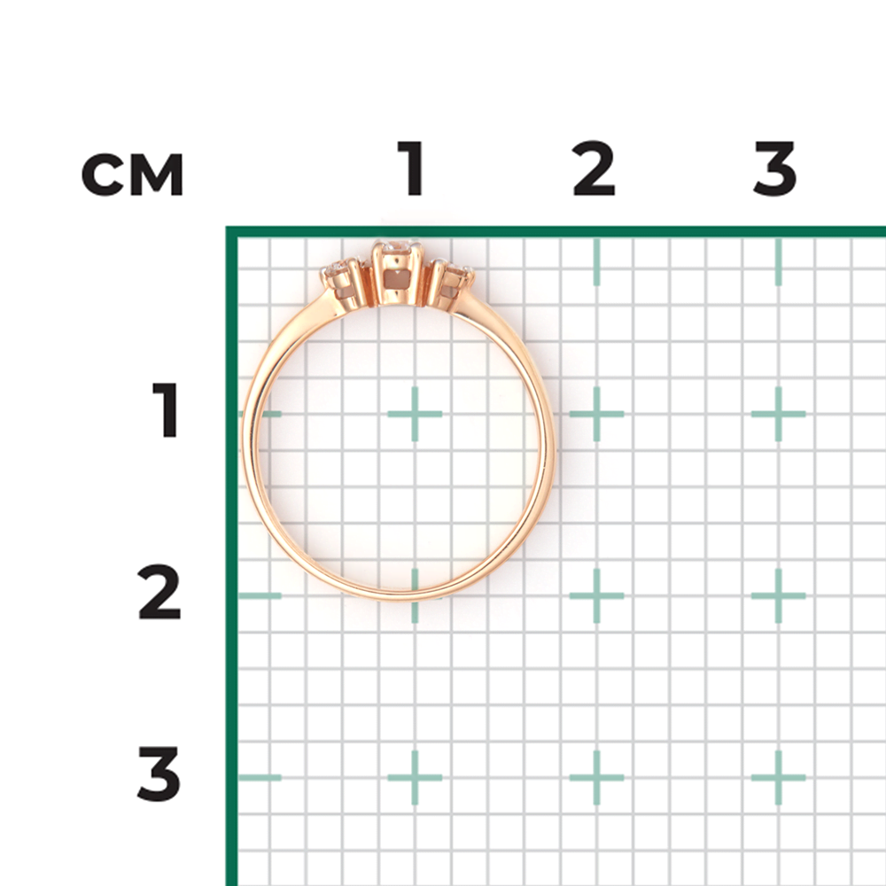 Кольцо из красного золота с бриллиантами 01-0427-00-101-1110-30