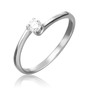 Помолвочное кольцо из белого золота с бриллиантом 01-0432-00-101-1120-30