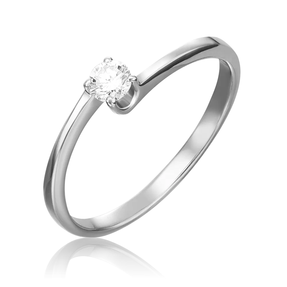 Помолвочное кольцо из белого золота с бриллиантом 01-0432-00-101-1120-30