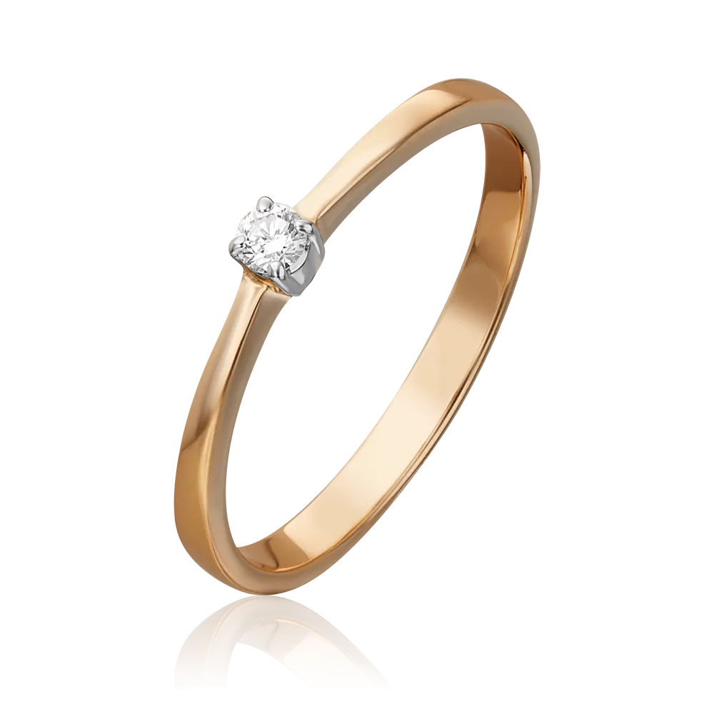 Помолвочное кольцо из комбинированного золота с бриллиантом 01-0433-00-101-1111-30