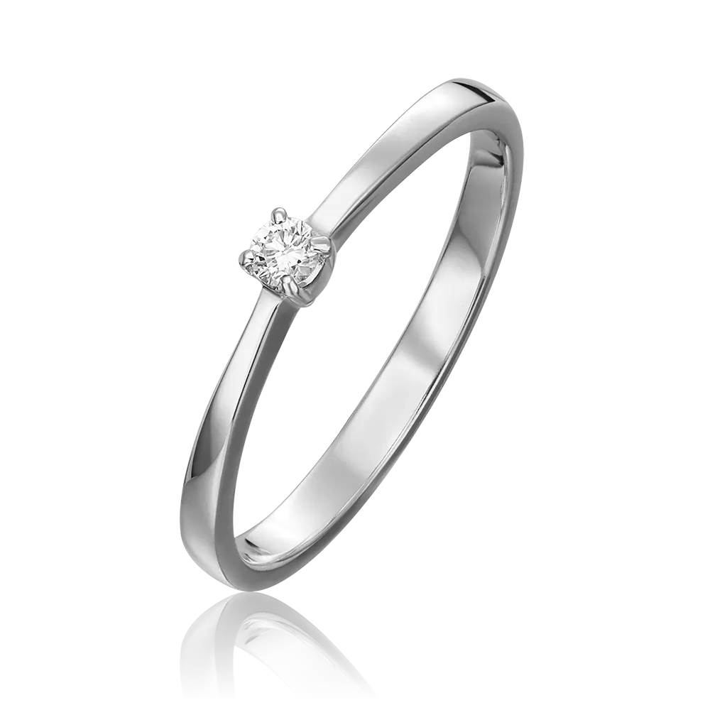 Помолвочное кольцо из белого золота с бриллиантом 01-0434-00-101-1120-30