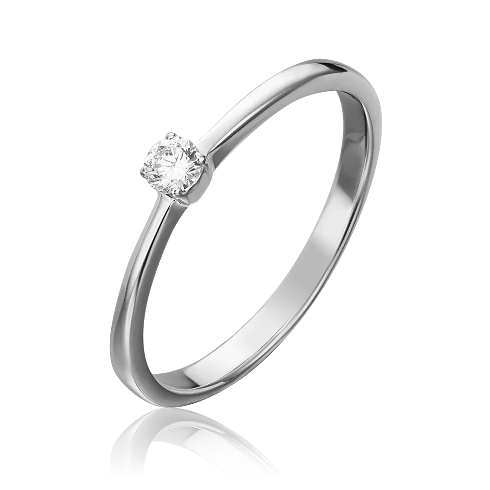 Помолвочное кольцо из белого золота с бриллиантом 01-0436-00-101-1120-30