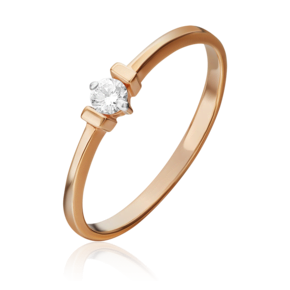 Помолвочное кольцо из красного золота с бриллиантом 01-0437-00-101-1110-30