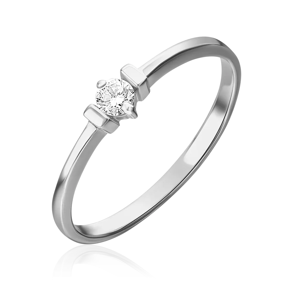 Помолвочное кольцо из белого золота с бриллиантом 01-0438-00-101-1120-30