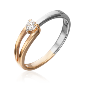 Кольцо из комбинированного золота с бриллиантом 01-0441-00-101-1111-30