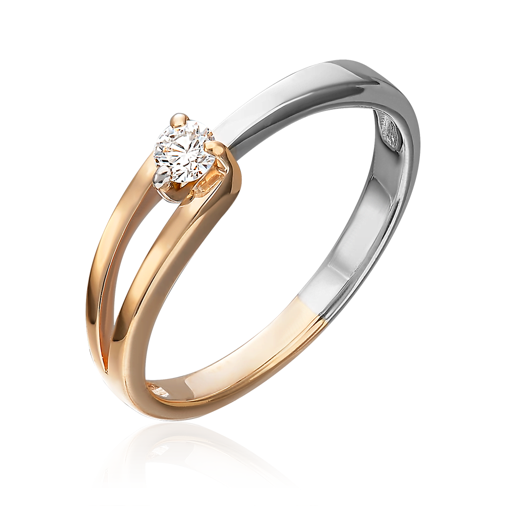 Кольцо из комбинированного золота с бриллиантом 01-0441-00-101-1111-30