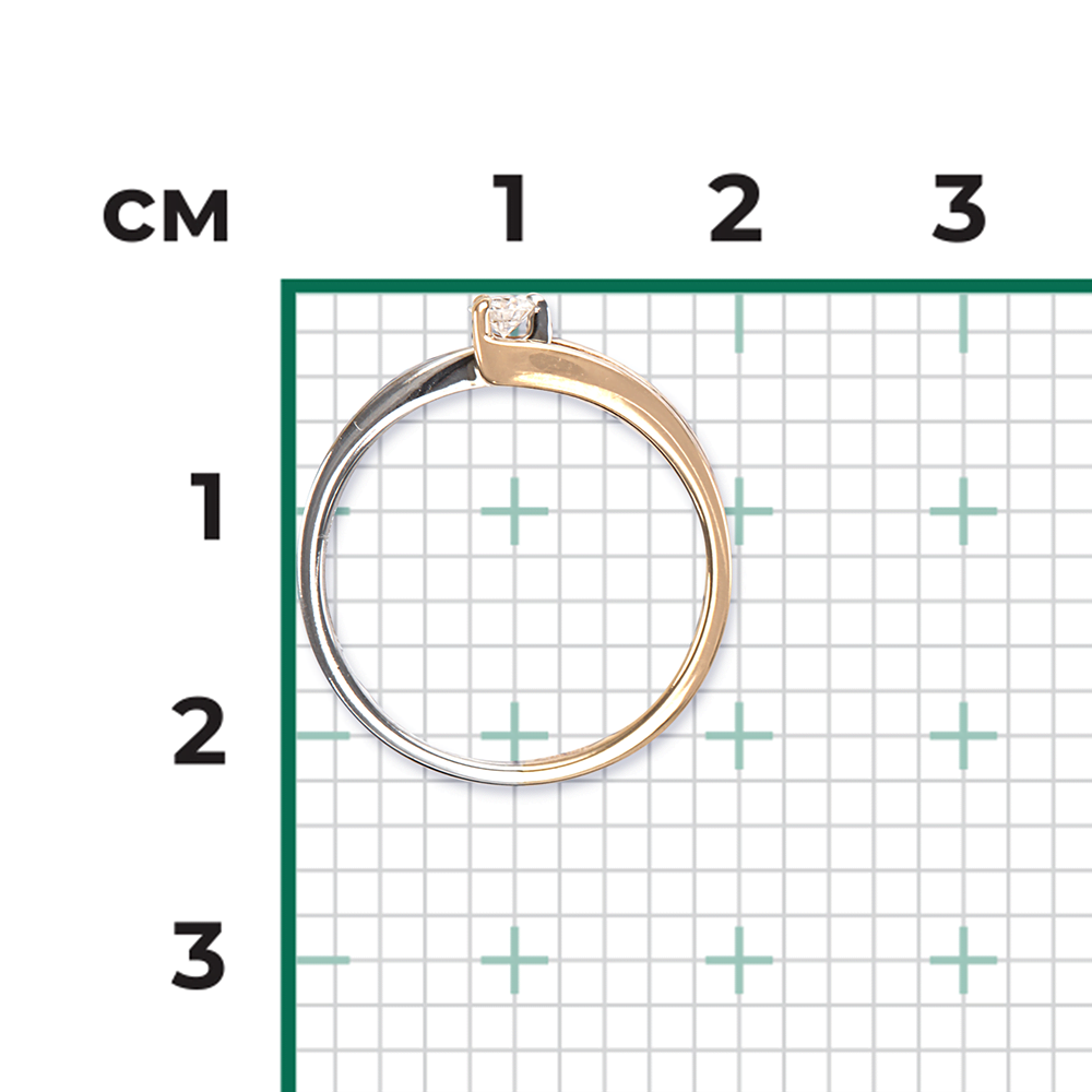 Кольцо из комбинированного золота с бриллиантом 01-0441-00-101-1111-30