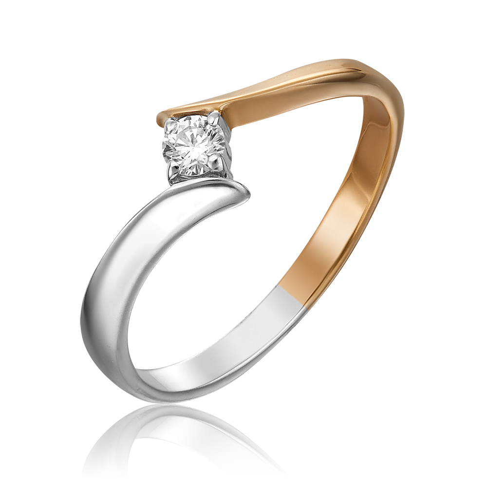 Кольцо из комбинированного золота с бриллиантом 01-0443-00-101-1111-30