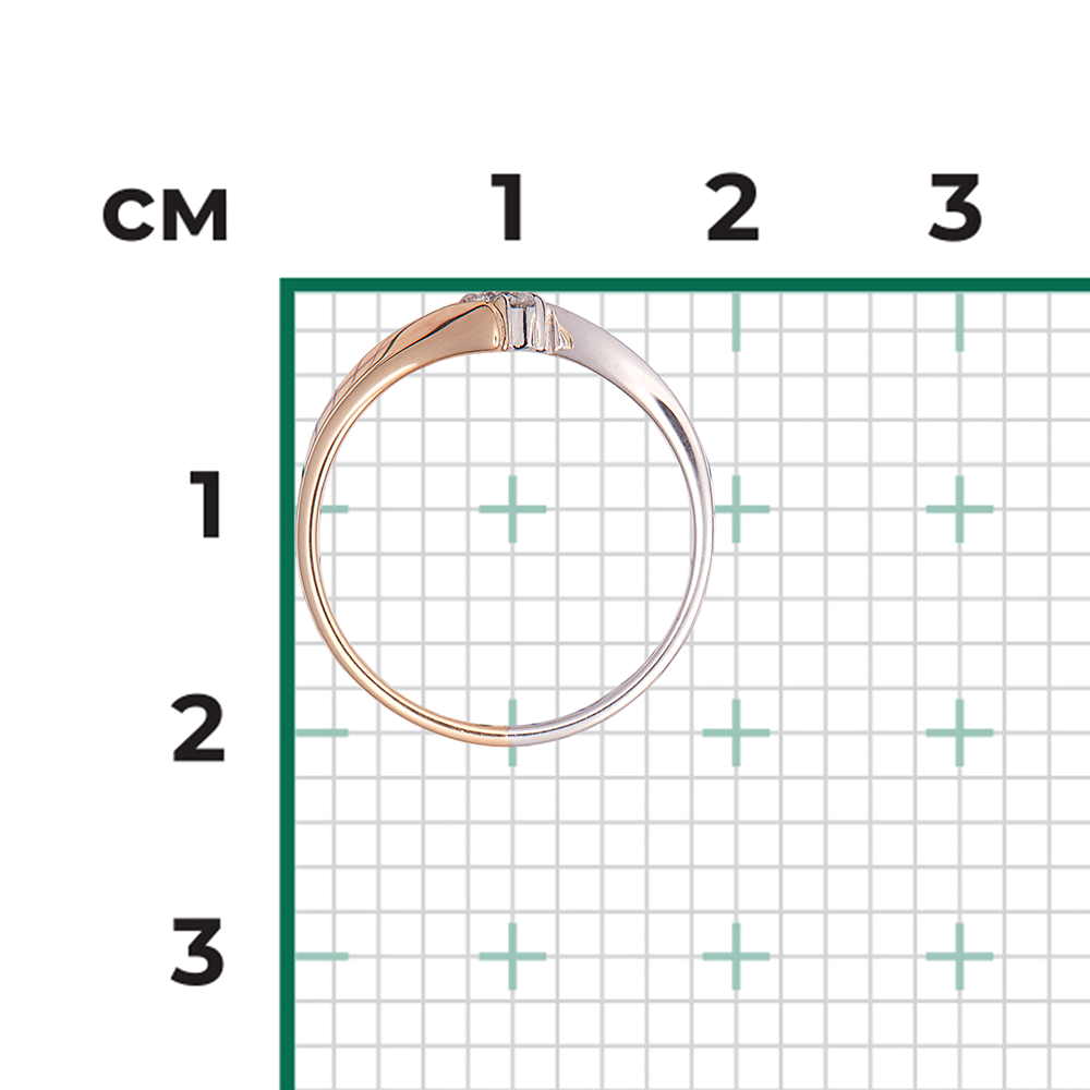 Кольцо из комбинированного золота с бриллиантом 01-0443-00-101-1111-30