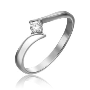 Кольцо из белого золота с бриллиантом 01-0444-00-101-1120-30